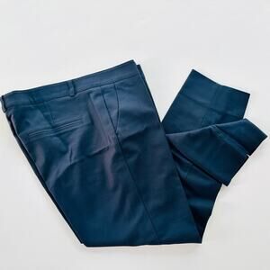 Maison Common Mid-Rise Slim-Leg Ankle Navy Cotton-Blend Pants Size 42 US 12